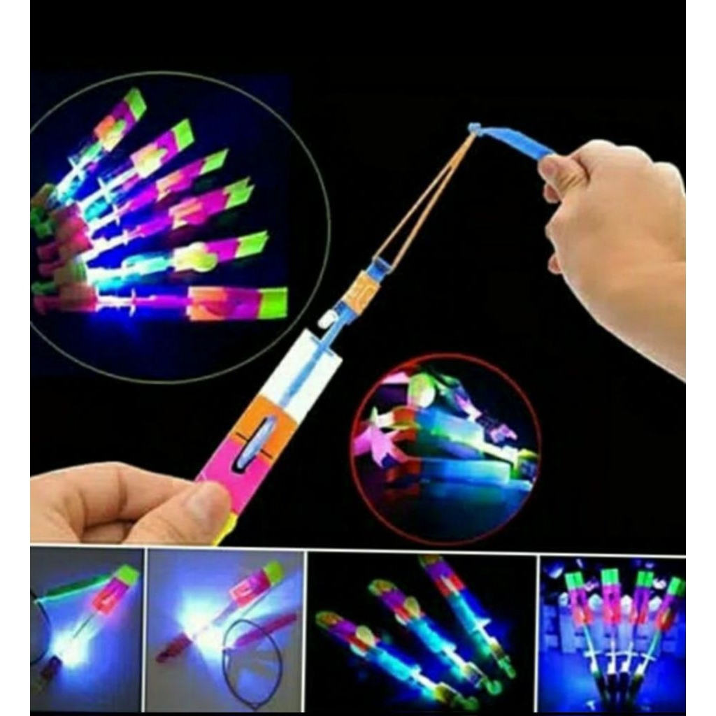 Mainan ketapel Led / mainan slepetan / kitiran led / baling baling lampu led  / mainan / mainan jadu