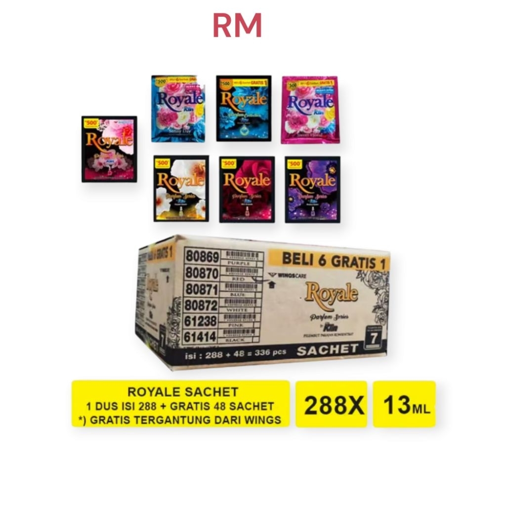 (PER DUS) 1 DUS PEWANGI ROYALE isi 288 sachet/ 1 renceng isi 12 sachet @13ml