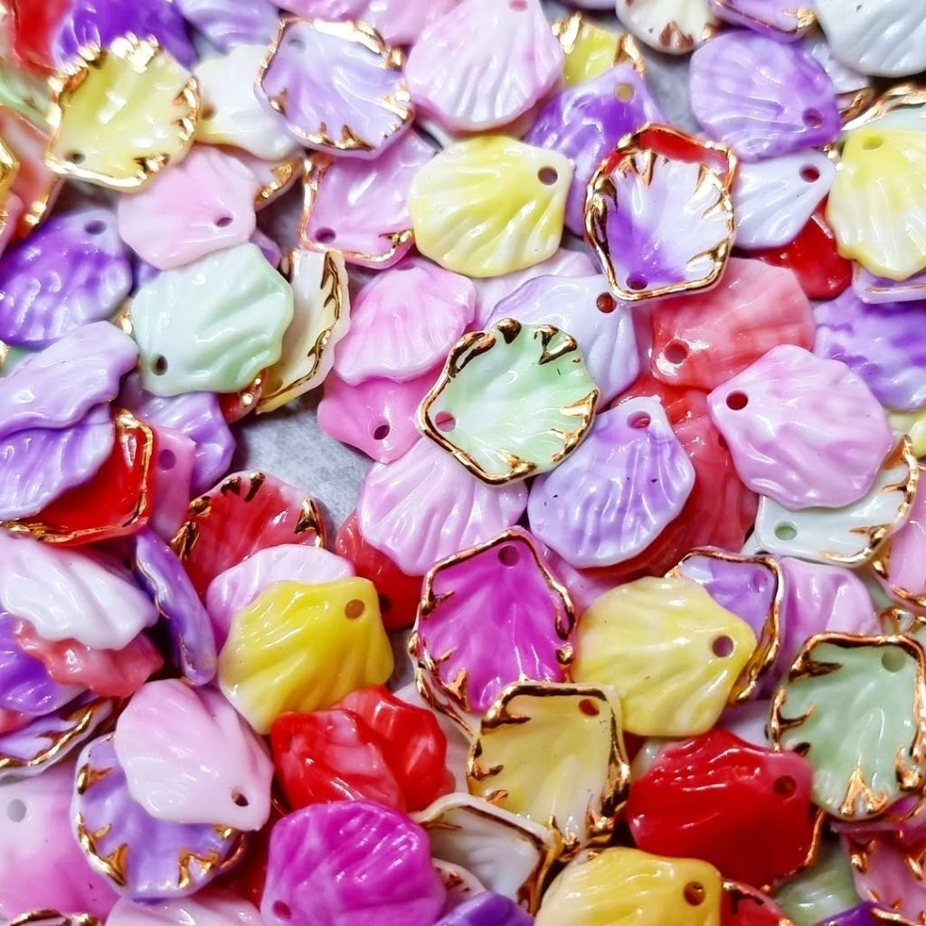 25gram MANIK KERANG LIST GOLD GRADASI KELOPAK KERANG MANIK KERANG DAUN KERANG