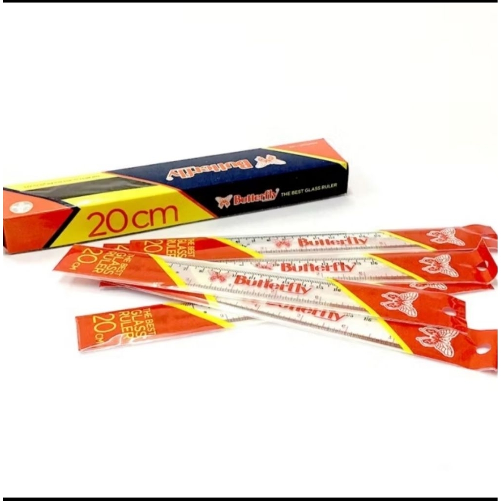 

Penggaris 20cm Plastik Butterfly - Transparant Ruler / Terlaris