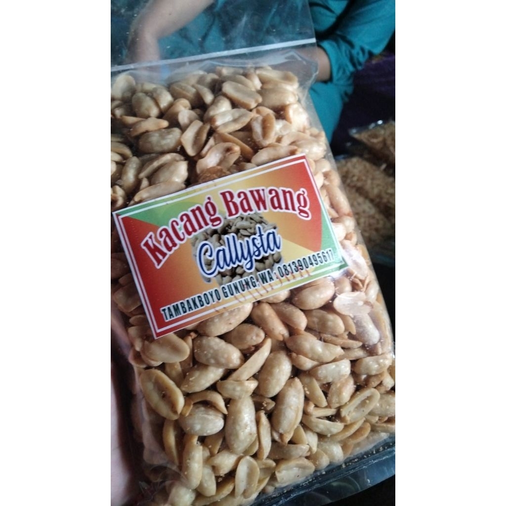 

Kacang Bawang Callysta Kemasan ½Kg, Gurih Kriuk
