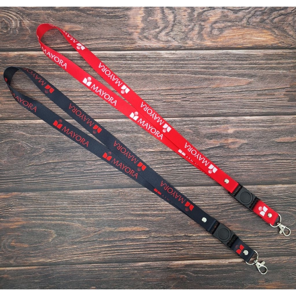 

TALI ID CARD LANYARD MOYORA (2 variasi warna MERAH dan HITAM) + HOLDER | STOK READY BISA SATUAN