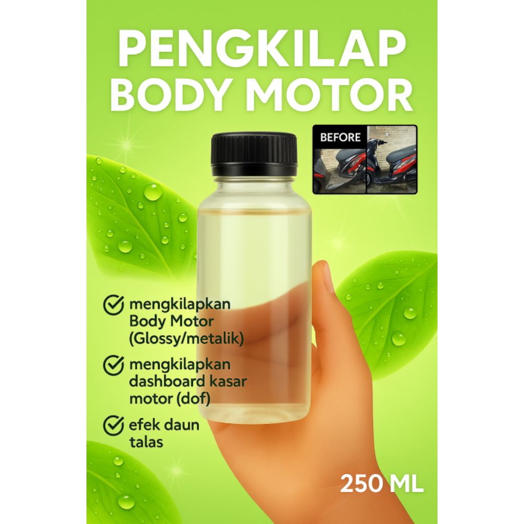 Pengkilap Body Motor  metalik(glossy)/pengkilap body kasar (doff)/Silikon Oil Murni/Pengkilap Body s