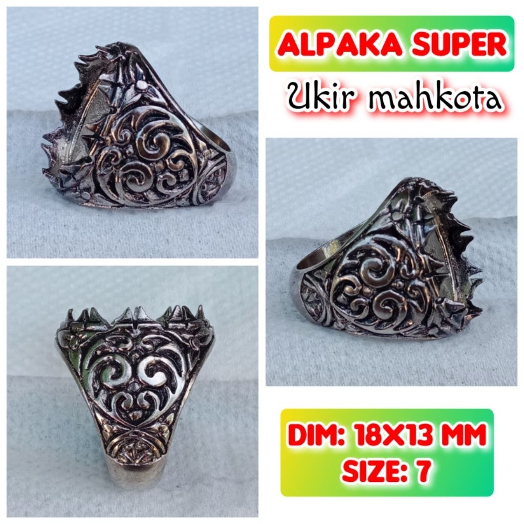 cincin emban batu akik batu permata alpaka super ukir Bali.78