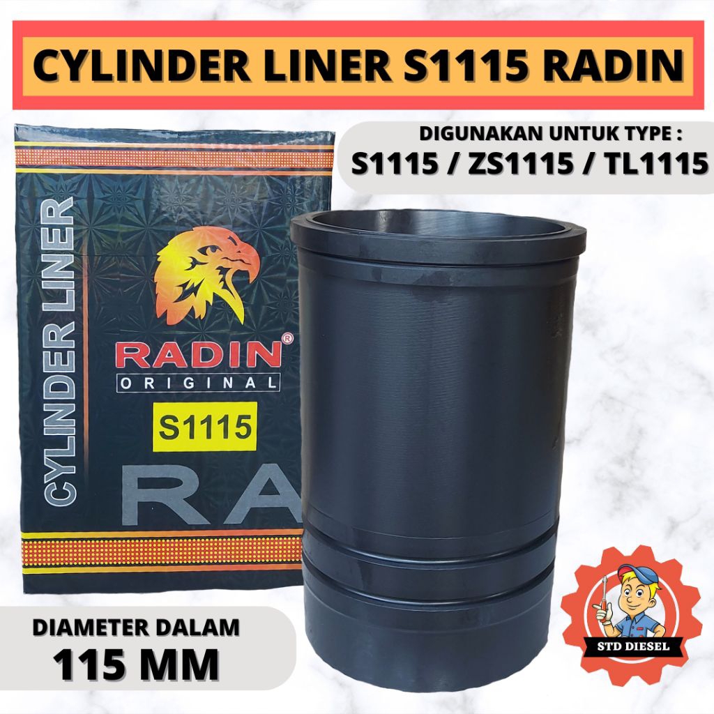CYLINDER LINER S1115 ZS1115 LINER BURING DIESEL ENGINE MERK RADIN MESIN DIESEL 23 24 HP PK
