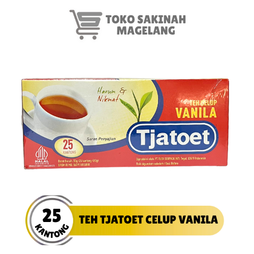 

Teh Tjatoet Celup Vanila isi 25 kantong/ Teh Tjatoet Celup/ Teh Vanila/ Teh Celup/ Teh Catut