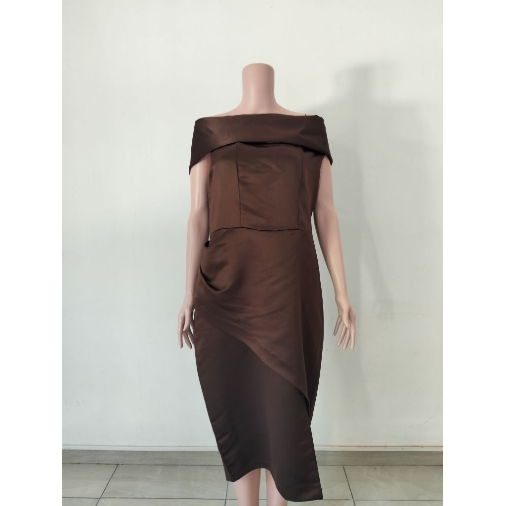 PRELOVED LONG PARTY DRESS CHOCO