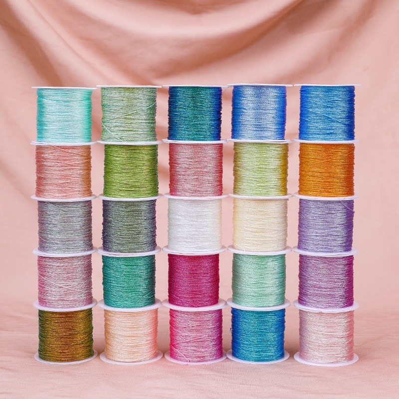 Tali Metalik Warna Roll Beragam Warna Panjang Shine String Giok Gliter Gelang Kalung KADAI INDONESIA