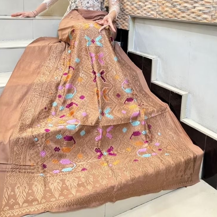 Kamen Lembaran Songket Bordir Premium, Pakaian Bawahan Pria-Wanita, Adat Bali