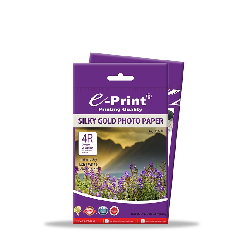 

Silky Gold Photo Paper 4R e-print 260 gsm