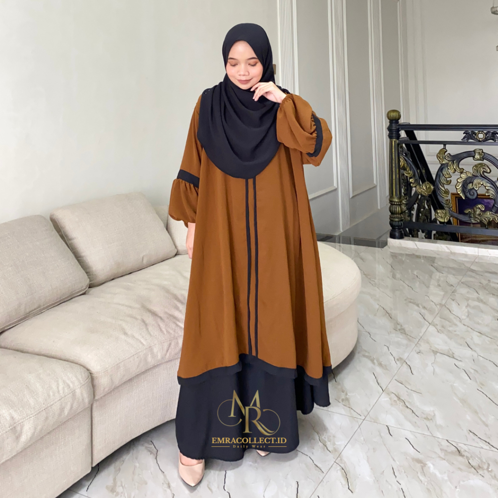 BEST SELLER ONESET NAYYARA SETELAN ROK TUNIK SYARI JUMBO LD 120 SET TUNIK MALAYA TERBARU -