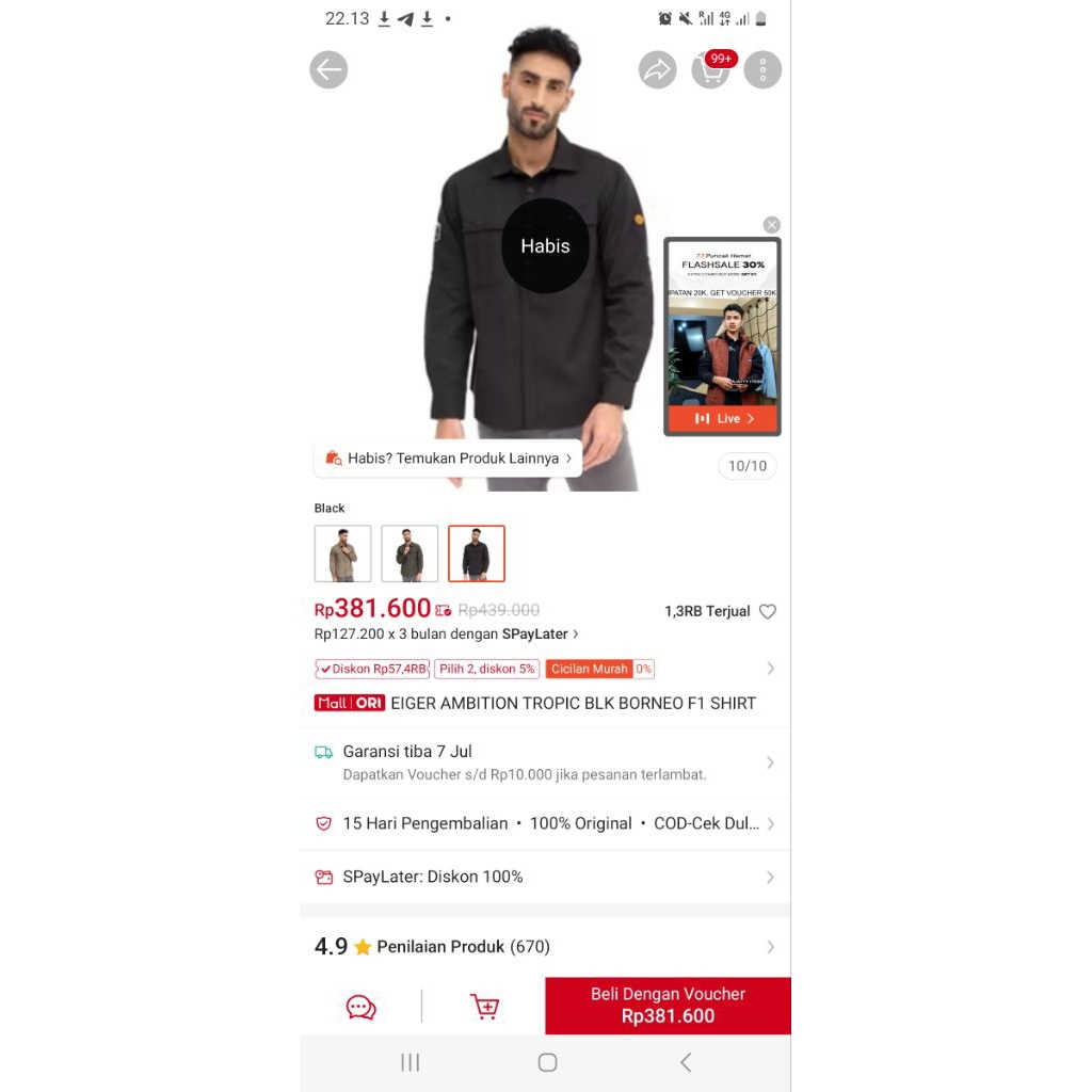 kemeja eiger ambition baru