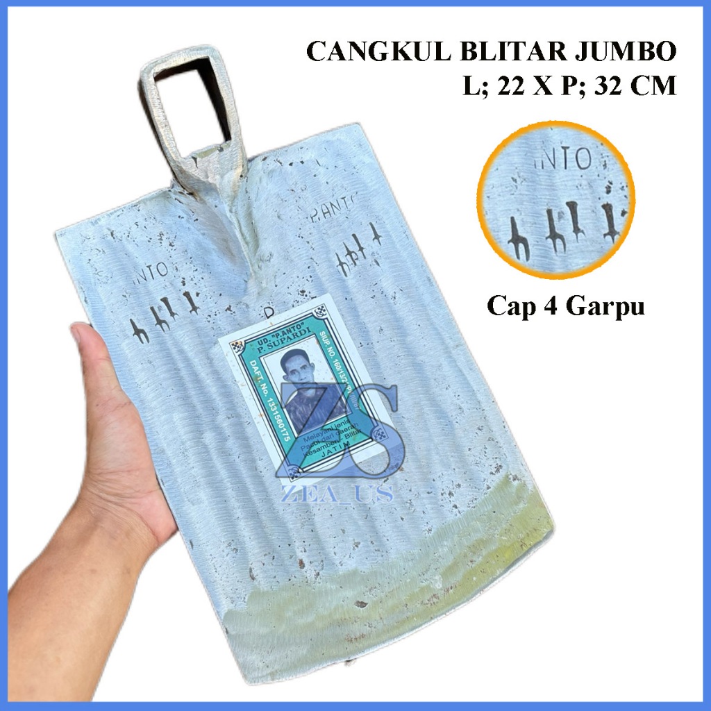Cangkul Besar Jumbo Pacul Blitar P.Anto Cap Garpu 4 | Cangkul Spesial Wojo Isen kualitas terbaik