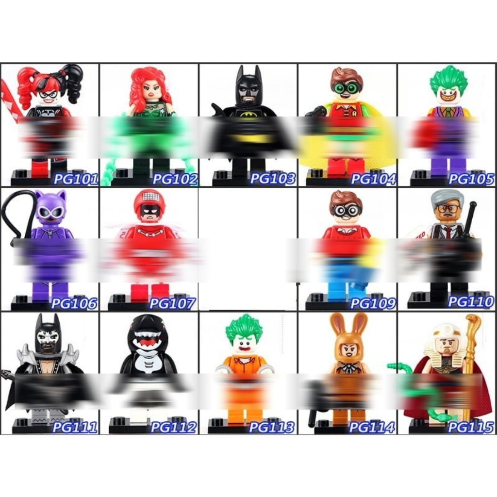 Mainan Brick Harley Quinn Poison Ivy Batman Robin Joker Catwoman Calendar Man Dick Grayson Gordon Or