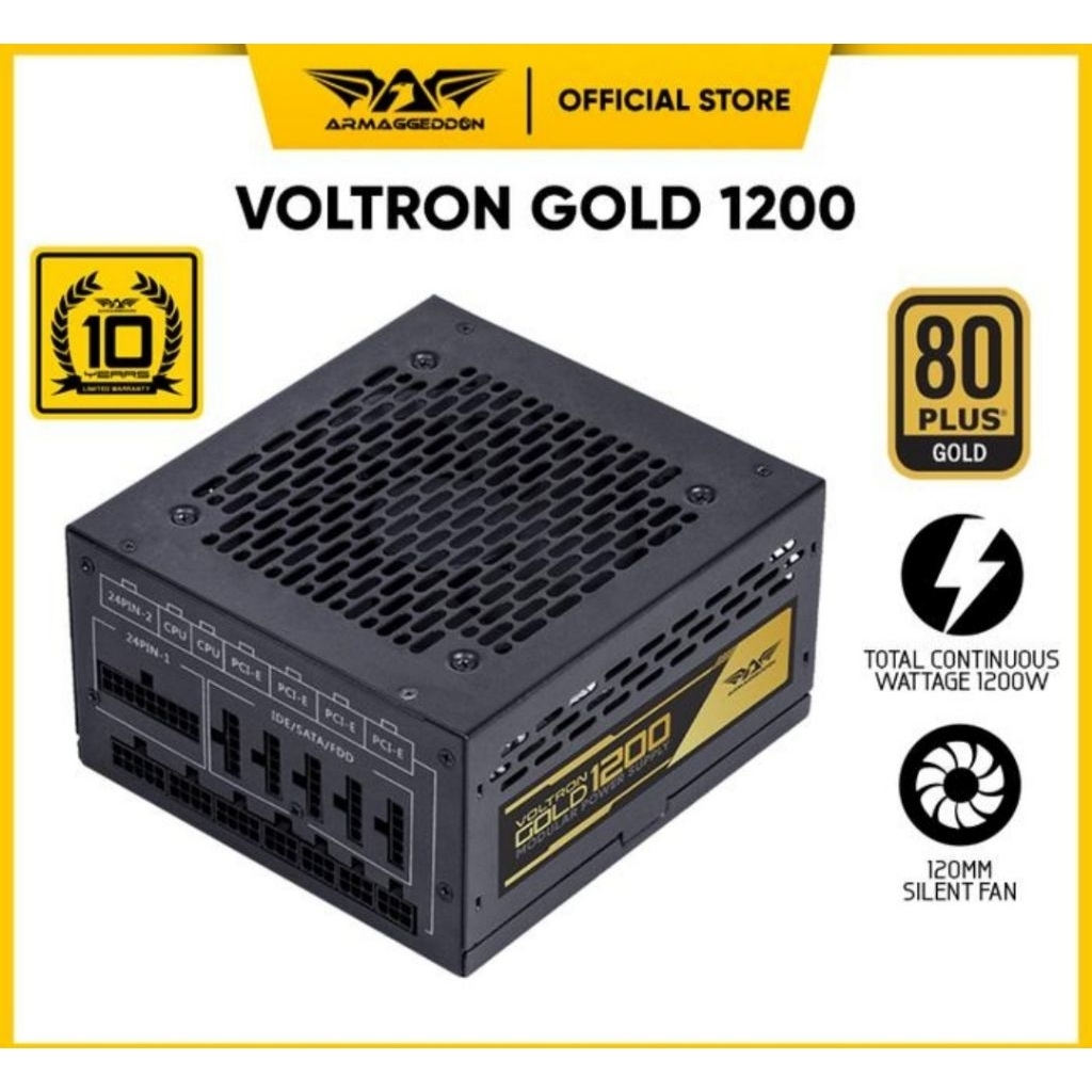 power supply Armaggeddon Voltron Gold 1200 Modular PSU80+ Gold Fan Laptop warna