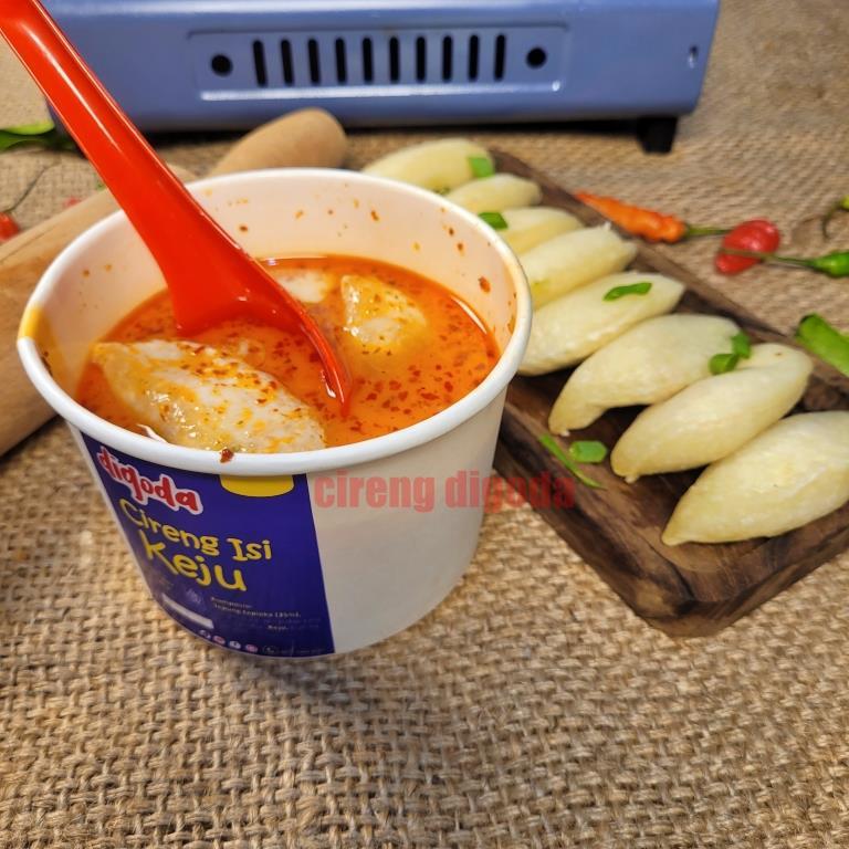 

Cireng Kuah Keju - CIKUKE (Isi Ayam pedas-Ayam Original-Keju)