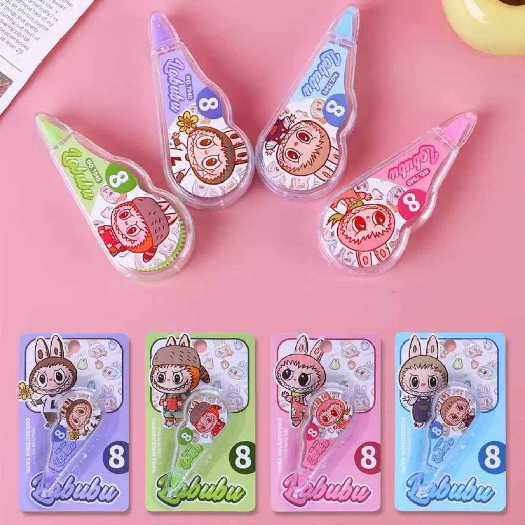 

STIPO KERTAS SERIES LABUBU 7040 ANAK-ANAK LUCU | CORRECTION TAPE | CORRECTION ROLLER | TIPEX PITA| TIPE X PITA
