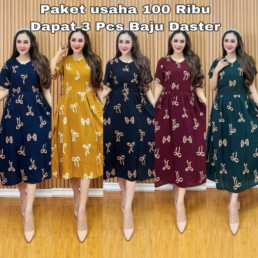 PAKET USAHA 100 RIBU DAPAT 3 BAJU DASTER MOTIF PITA