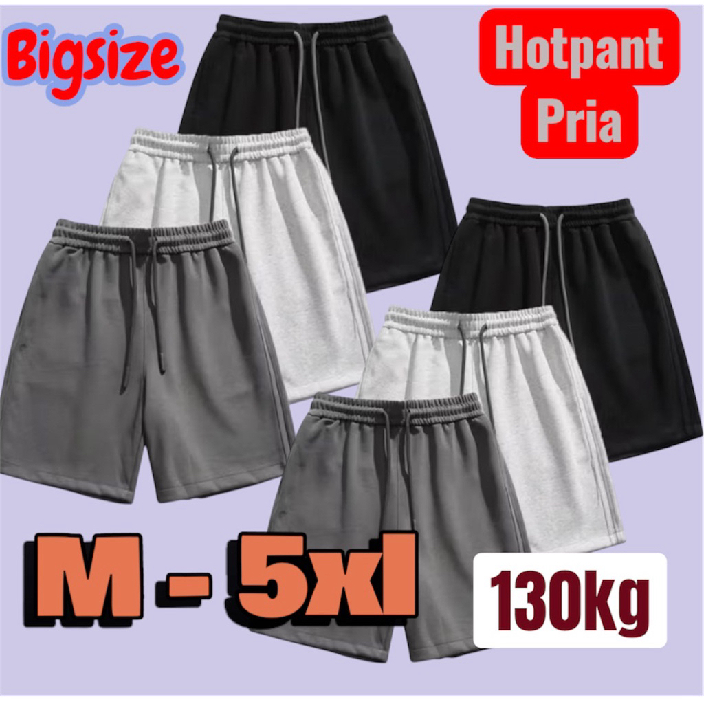 HOT PANTS PENDEK PRIA SUPER JUMBO CELANA PENDEK KOREAN STYLE PRIA JUMBO SHORT PANTS PRIA BIGSIZE CEL