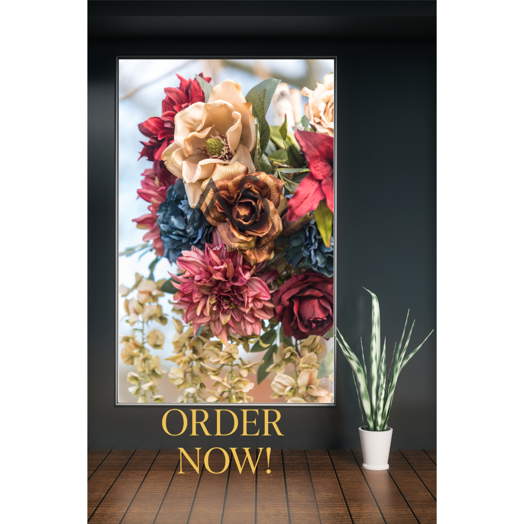 CETAK Wallpaper Stiker Bunga 3d, Wallpaper Dinding Bunga Mawar Terlaris, Wallpaper 3d murah