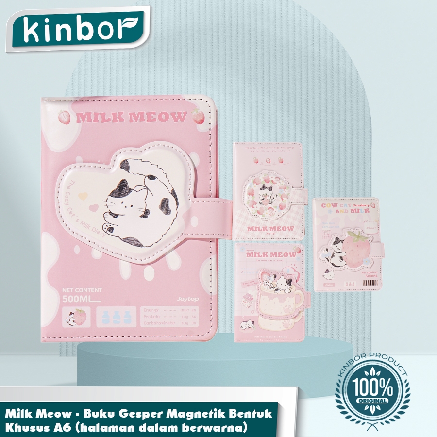 

Jurnal Tutup Maghnet Notebook Cute Milk Meow / Buku Agenda Catatan Kantor Jurnal Pink Magnet A6