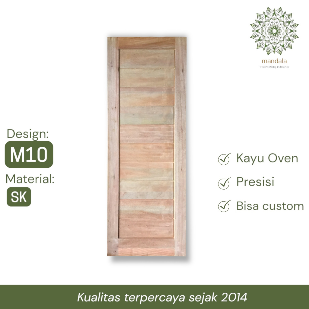 Pintu Kayu Solid - Model Minimalis 10 Panel / M10 | Daun Pintu Utama / Kamar Kayu SK Oven