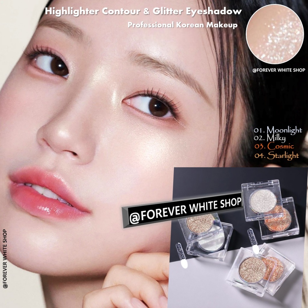 TERMURAH Colour Geometry Eyeshadow Glitter Highlighter Contour Hidung dan Wajah Waterproof FWS / Eye