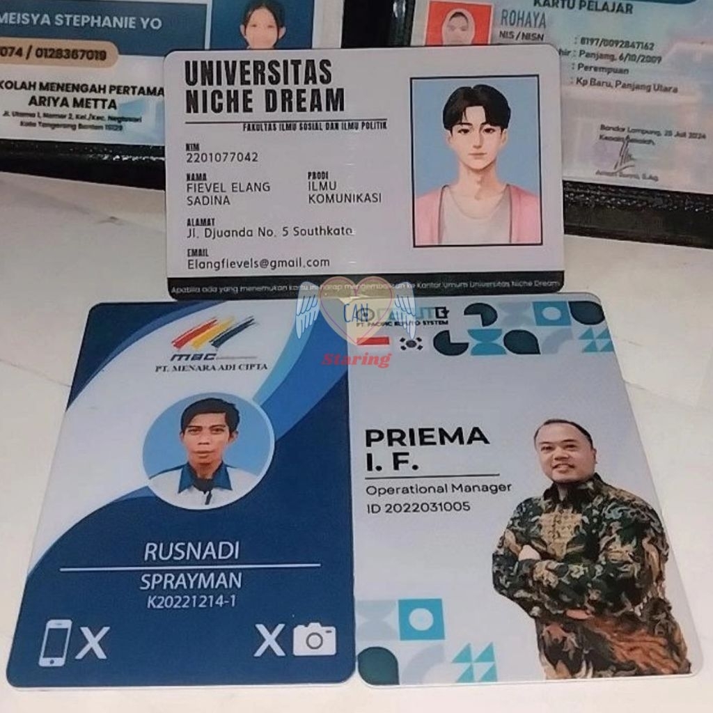 

Cetak Id Card Khusus expres / Pvc Anti Luntur
