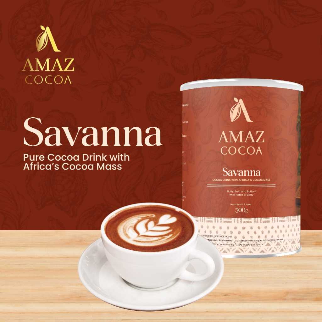 

Amaz Cocoa Savanna - Bubuk Minuman Coklat Pure Dengan Cocoa Mass Dari Afrika - 500 Gram