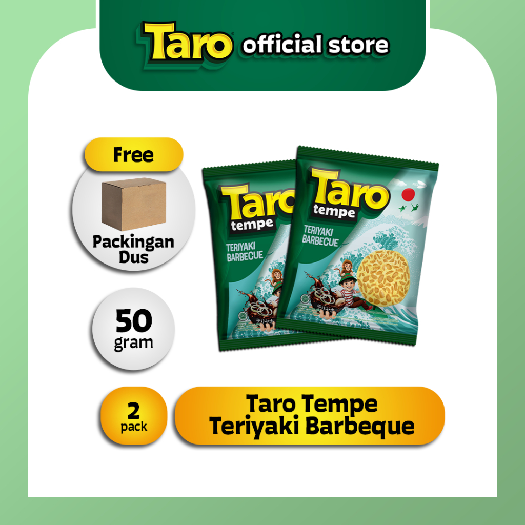 

TARO Tempe Teriyaki Bbq 50g 2 pcs Snack Ringan