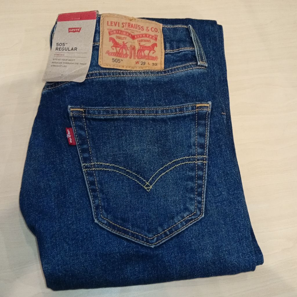 Celana Jeans Pria 505 Original Reguler Mid Blue 505-2855