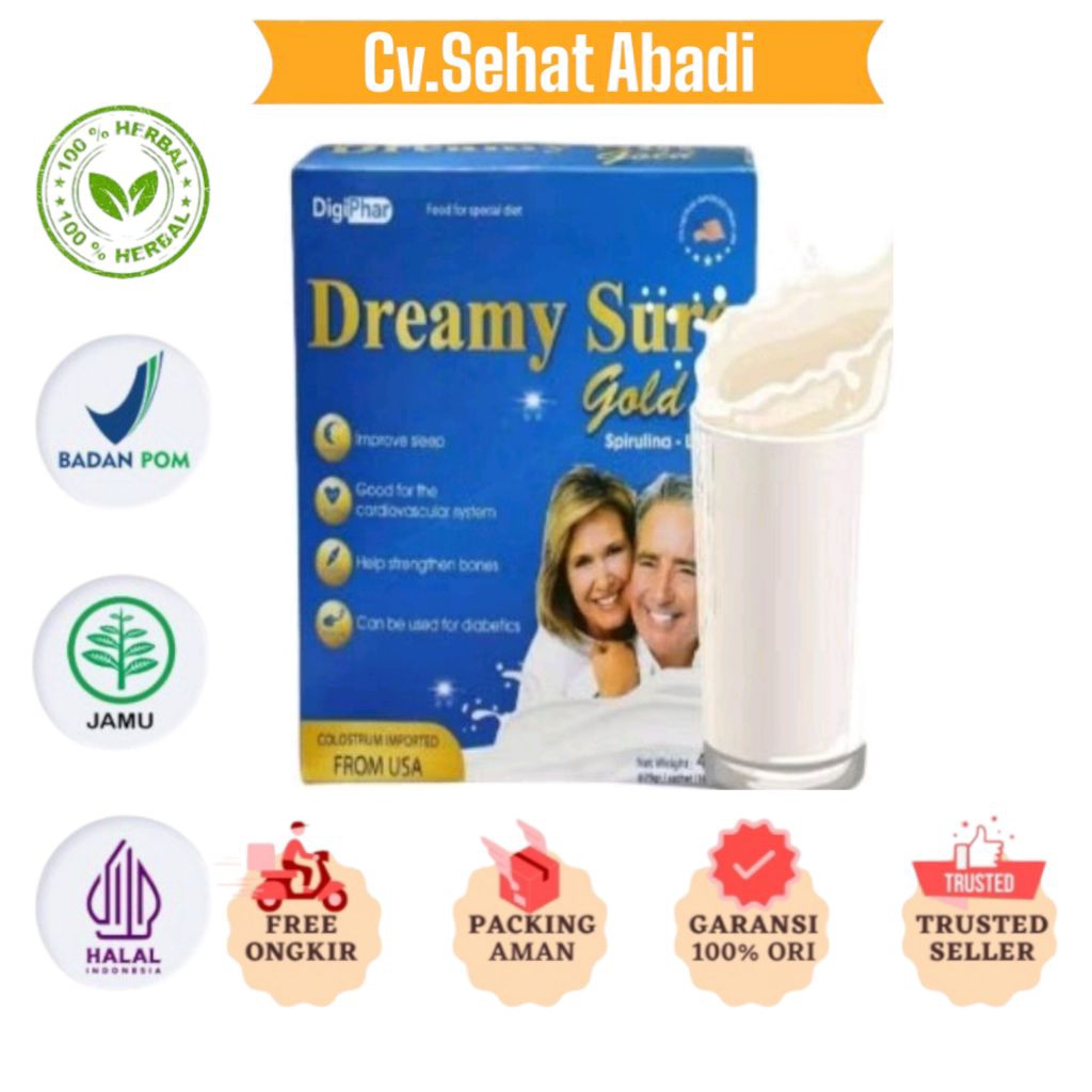 

DREAMY SURE GOLD IMPORT USA SUSU UNTUK INSOMNIA DAN GANGGUAN TIDUR 1 BOX 400 G
