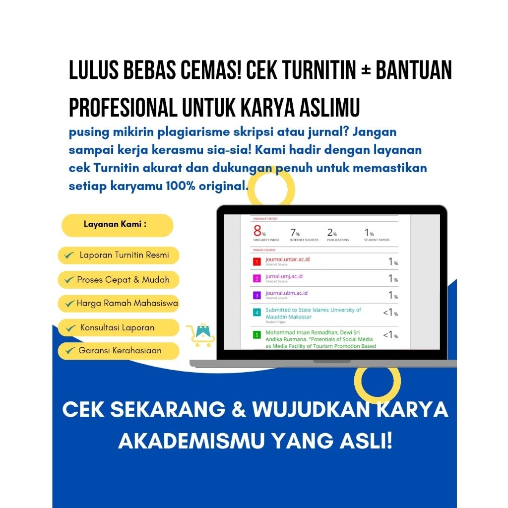 Jasa Turnitin Premium/Kualitas Terbaik, Laporan Lengkap