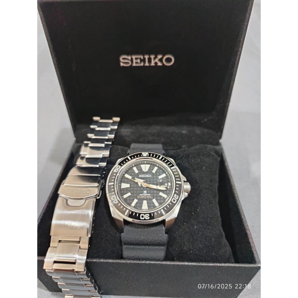 Jam Tangan Pria Seiko Prospex SRPE35K1 King Samurai Black Dial Stainless Steel Strap Ori Second Mulu