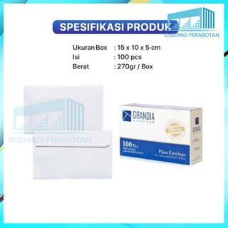 

GP PAKET 5 KOTAK Isi 100Pcs Amplop Putih P 104 Grandia Amplop Polos Kecil Dengan Lem Perekat