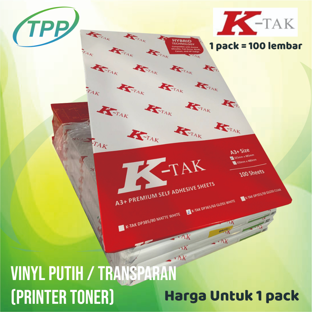 

Sticker Vinyl K-TAK Glossy A3+ / Sticker A3+ K-TAK