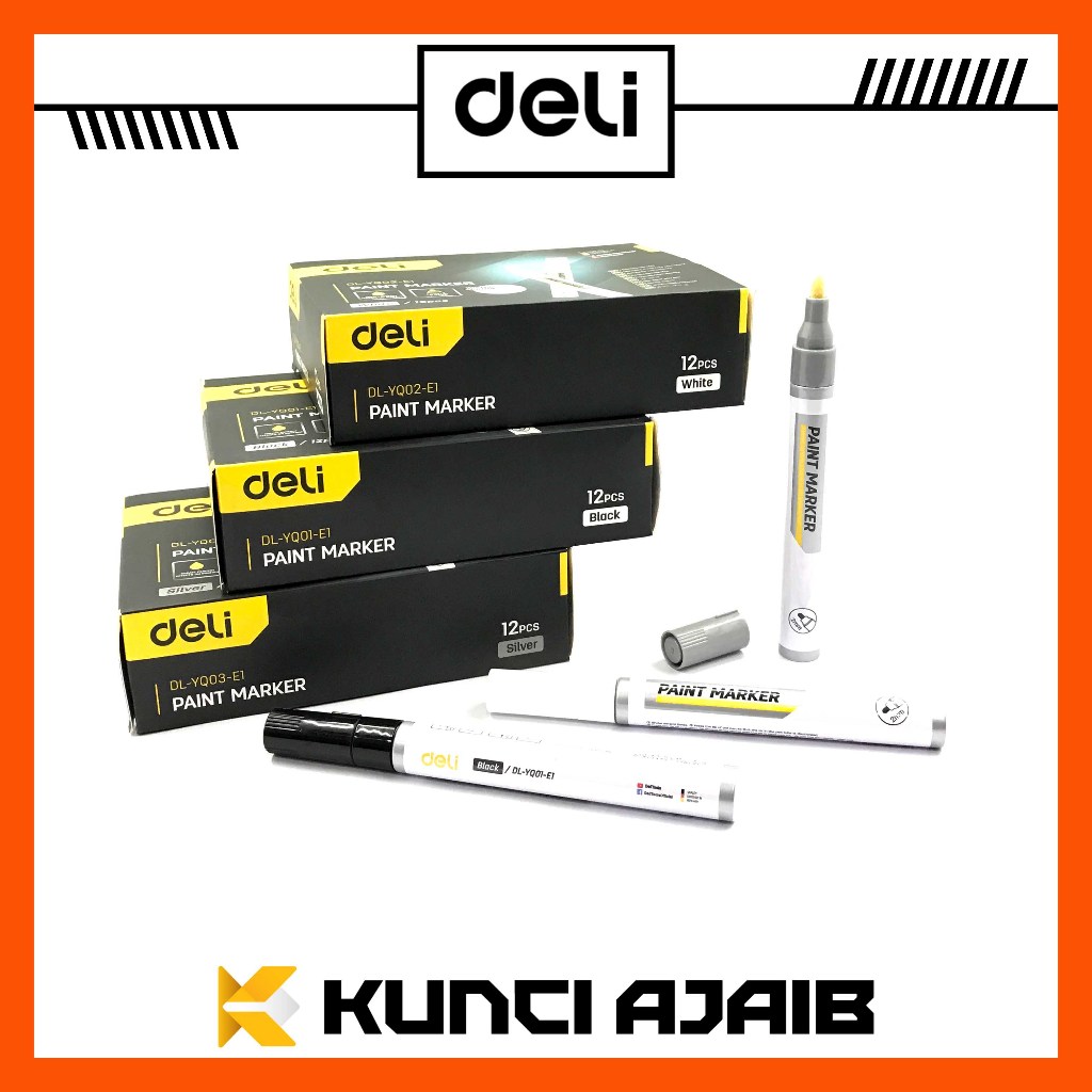 

DELI Paint Marker Spidol Pen Gambar Ban Anti Air Multifungsi Tip - Water Proof Permanen