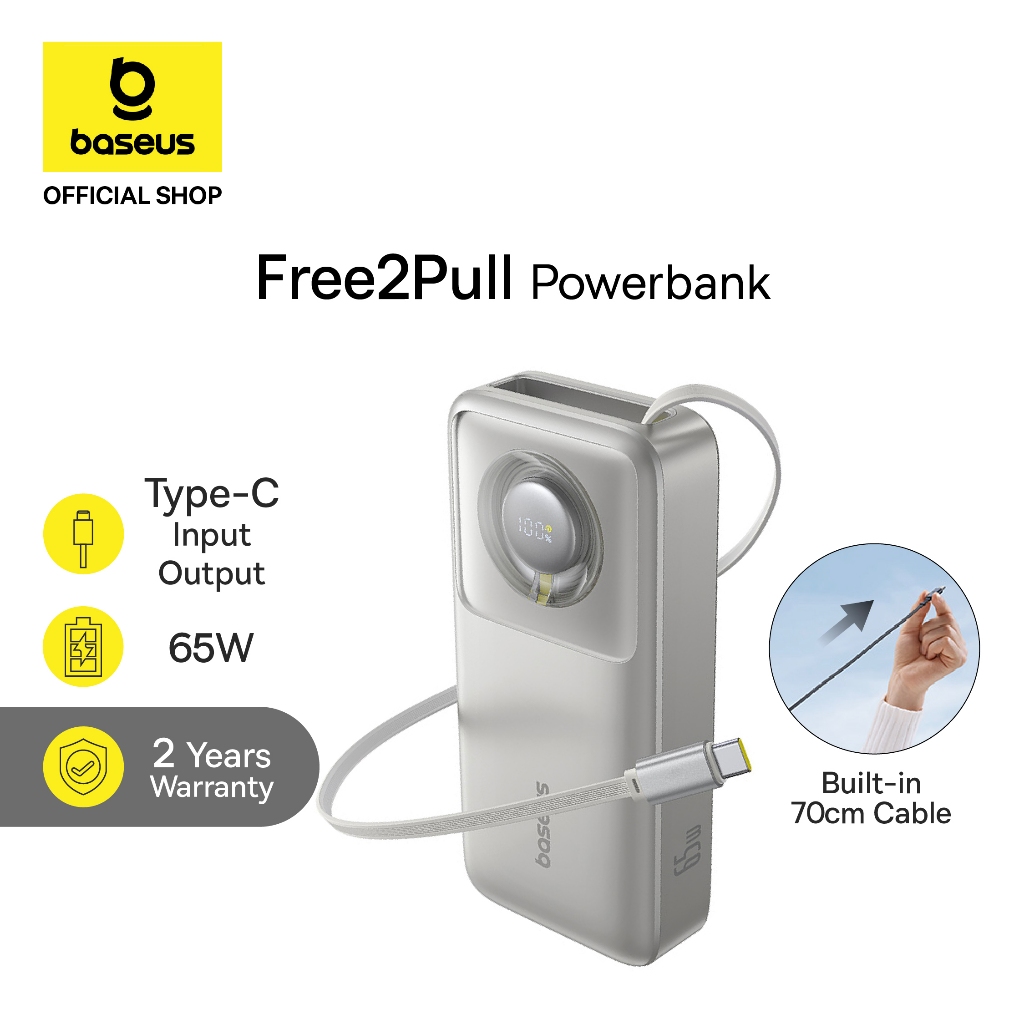 Baseus Free2Pull Retractable Cable 10000mAh 30W Power Bank