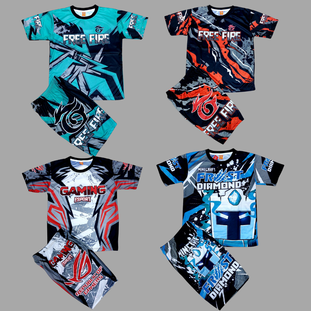 COD/ setelan baju gaming anak laki laki/ baju setelan free fire mobile legend frost diamond anak