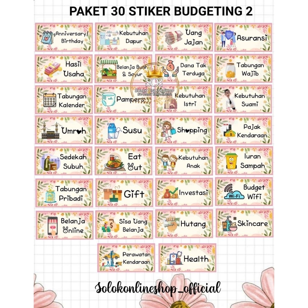 

Paket 30 pcs Stiker Budgeting | Stiker Keuangan