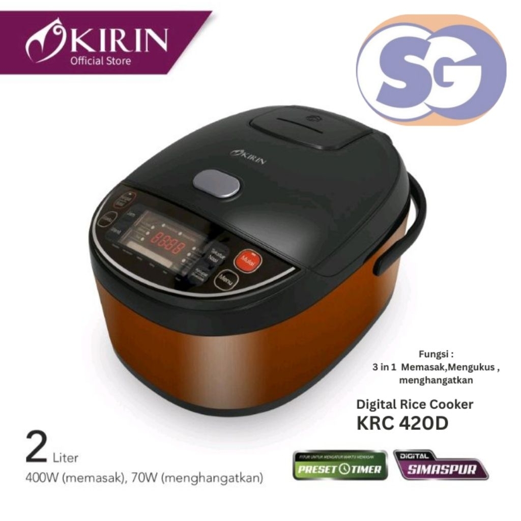 Kirin Rice Cooker KRC 420D/Magic Com 2 liter