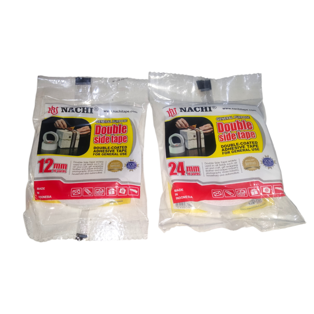

Double Tape / Isolasi Bolak - Balik Nachi Ukuran 12mm & 24mm