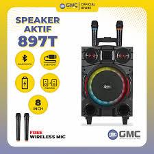 Speaker Portable GMC 897T Bluetooth Multimedia GMC 8" inch FREE MIC Wireless 897 T
