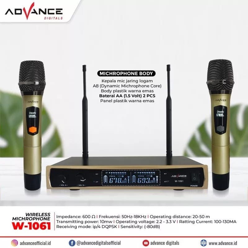 Wireless Microphone / Mic Wirles Advance W-1061