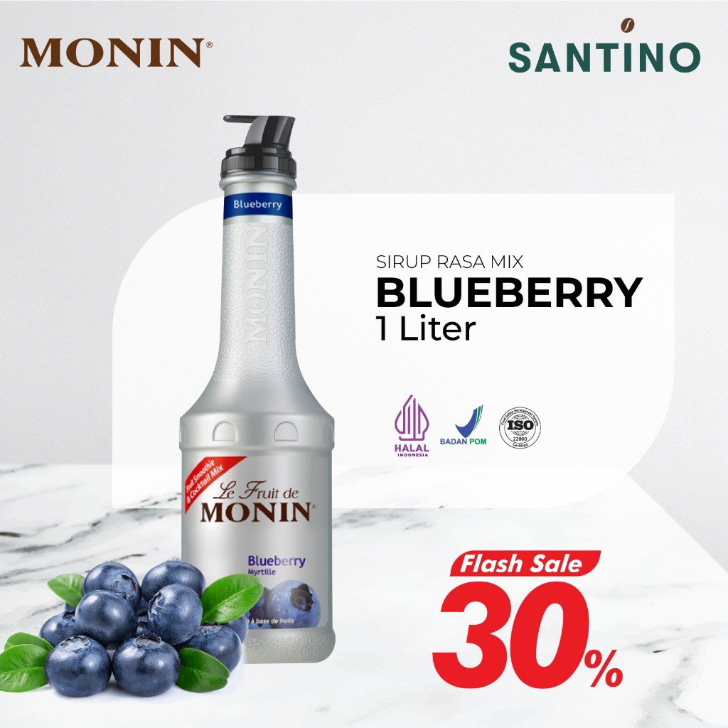 

Monin Fruit Mix Blueberry PROMO - Purée Blueberry Horeca 1000 ml / 1 L