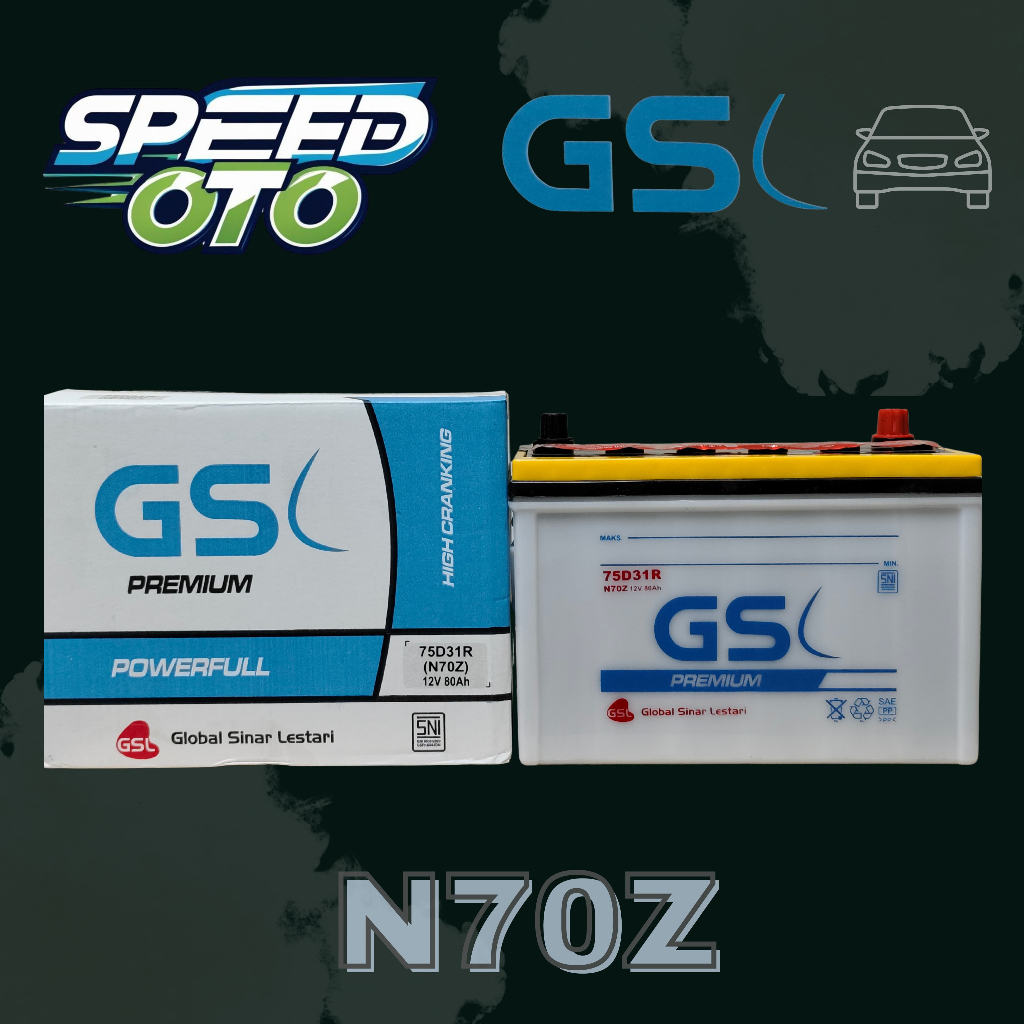 Aki Mobil GS N70Z 75D31R GSL Premium Basah 12V 80Ah