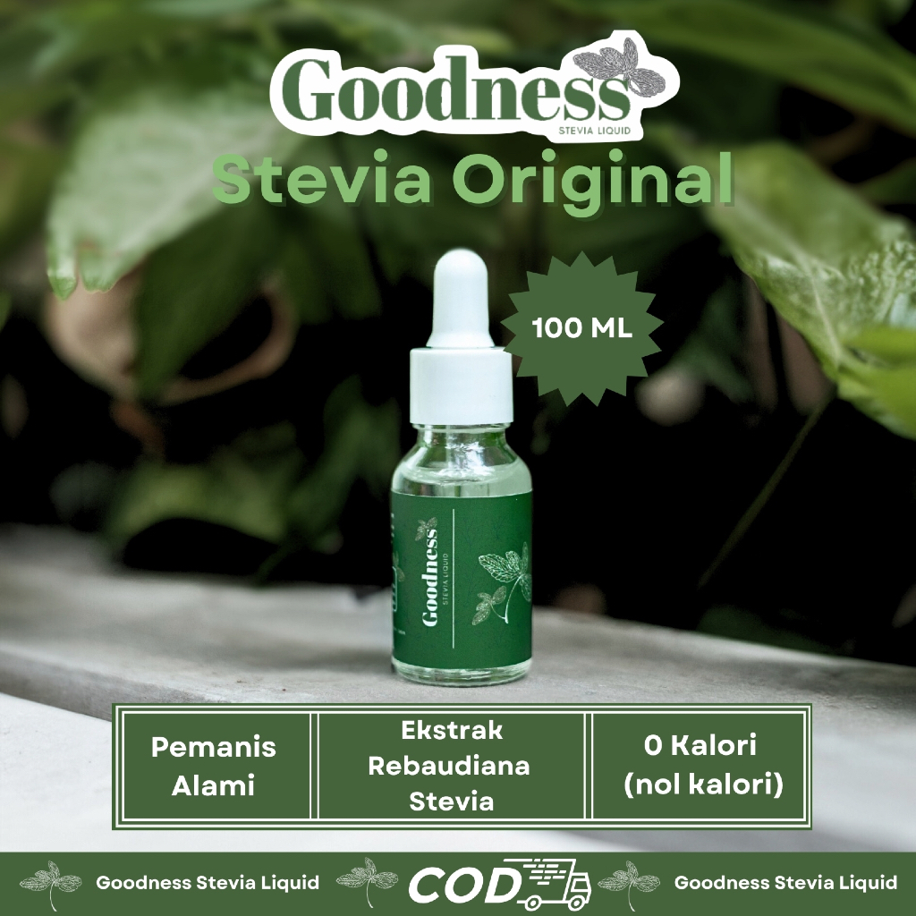 

Goodness Stevia 100ml | Pemanis Stevia Alami 0 Kalori | Diet & Diabetes