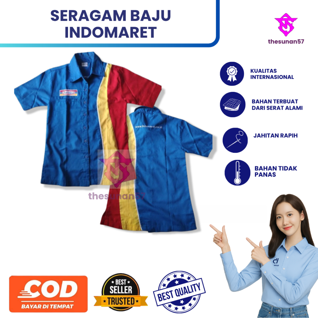 THESUNAN57 || BAJU INDOMARET COWOK || BAJU SERAGAM INDOMARET COWOK || BAJU SERAGAM INDOMARET PRIA