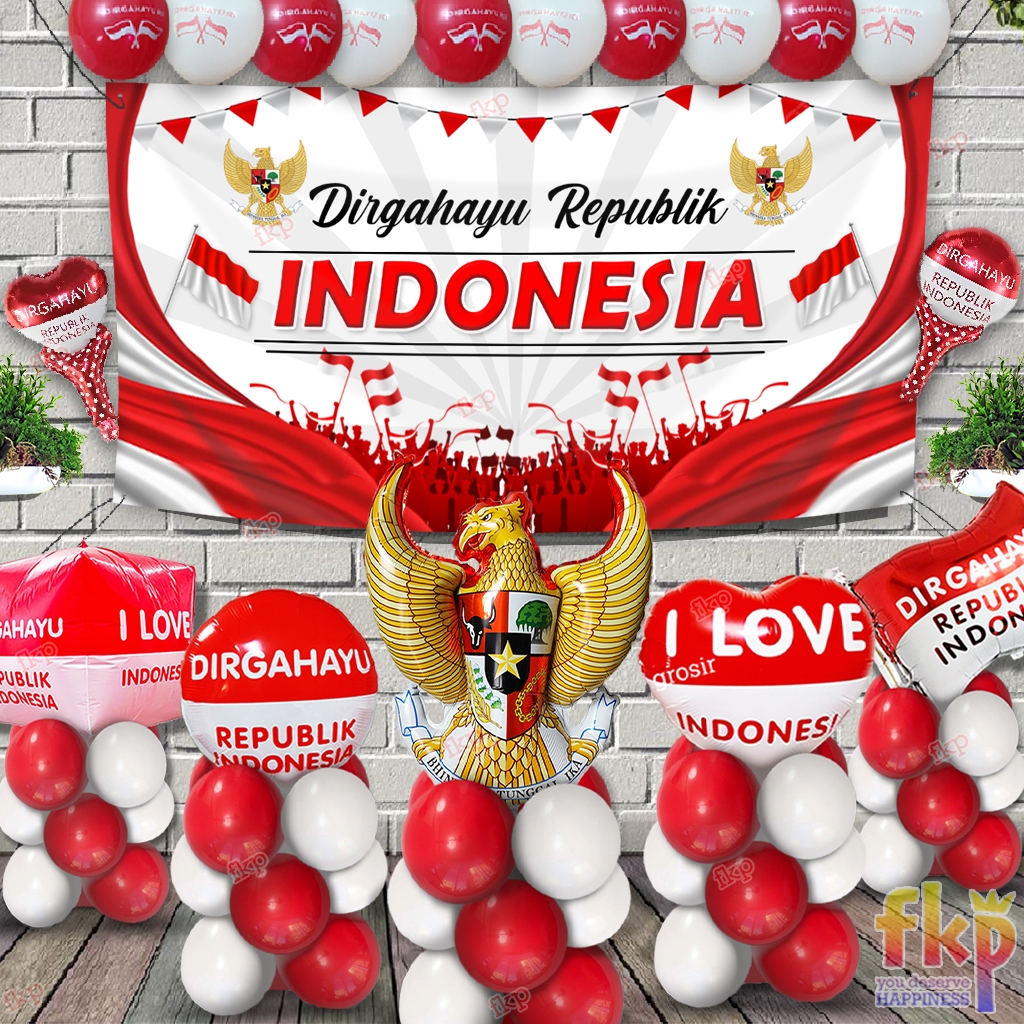 Fun Kids Party Set Dekorasi Agustusan Stand Spanduk Dirgahayu / Dekorasi kantor HUT RI / Dekorasi 17