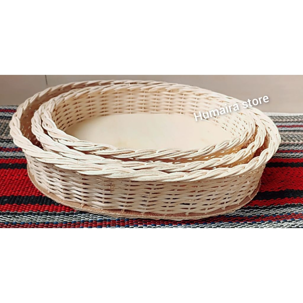 keranjang rotan humaira oval isi3pcs  (jumbo+besar+sedang)